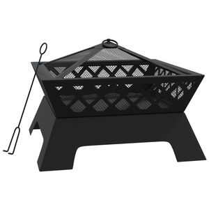 vidaXL Tulimalja ja hiilihanko 50 cm XXL ter&auml;s