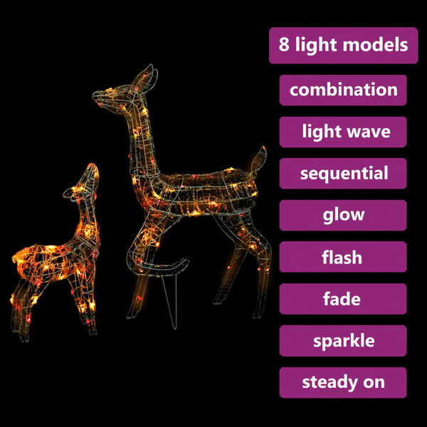 vidaXL Poroperhe joulukoriste akryyli 160 LED-valoa värikäs