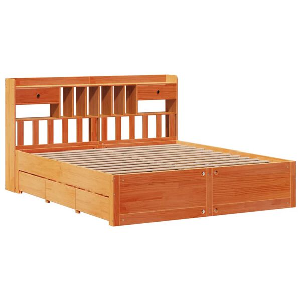 vidaXL S&auml;nky kirjahyllyll&auml; ei patjaa vahanrusk. 180x200 cm t&auml;ysi m&auml;nty