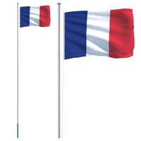 vidaXL Ranskan lippu ja lipputanko 6,23 m alumiini