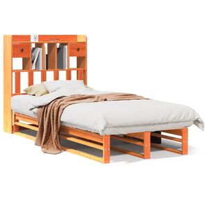 vidaXL S&auml;nky/kirjahylly ilman patjaa vahanruskea 75x190 cm t&auml;ysi m&auml;nty