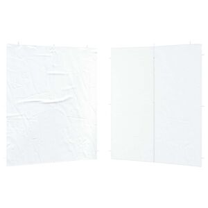 vidaXL Juhlateltan sivusein&auml; 2 pcs valkoinen 200 x 195 cm PE ja ter&auml;s