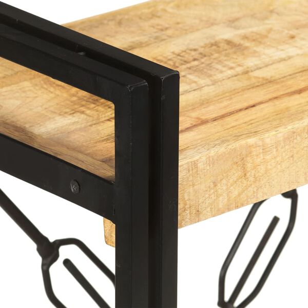 vidaXL 3-tasoinen kirjahylly 90x30x80 cm t&auml;ysi mangopuu