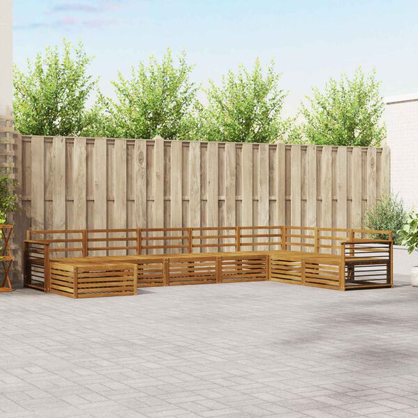 vidaXL Sohvasarjat 8 pcs Luonnollinen Tihe&auml; akasiapuu