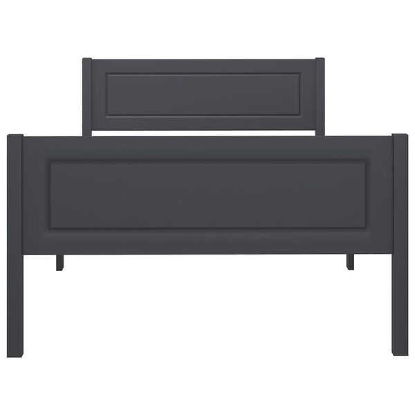 vidaXL Sängynrunko täysi mänty harmaa 100x200 cm