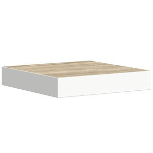 vidaXL Kelluva sein&auml;hylly tammi ja valkoinen 23x23,5x3,8 cm MDF