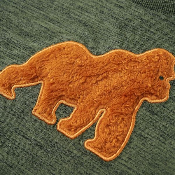 Lasten pitk&auml;hihainen T-paita meleerattu khaki 140