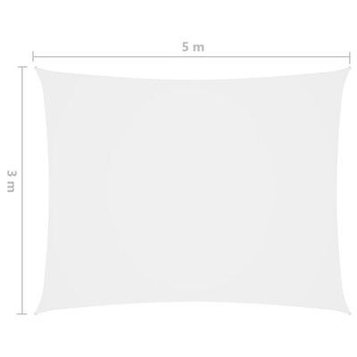 vidaXL Aurinkopurje Oxford-kangas suorakaide 3x5 m valkoinen