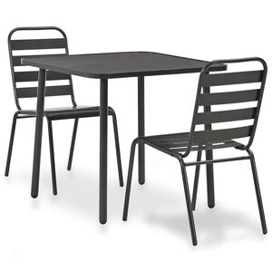 vidaXL Bistrokalusteryhm&auml; ulkotiloihin 3 osaa ter&auml;s tummanharmaa