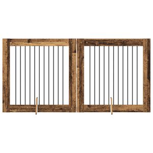 vidaXL Koiraportti jaloilla 2 pcs Vanha puu 100 x 100 cm Tekninen puu