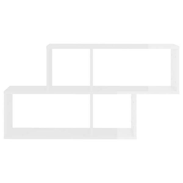 vidaXL Seinähylly korkeakiilto valkoinen 100x18x53 cm tekninen puu