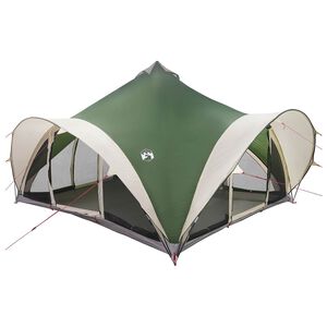 vidaXL Tipi-teltta katolla Vihre&auml; 18-henkil&ouml;&auml; Polyesteri ja ter&auml;s