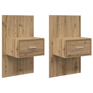 vidaXL Y&ouml;p&ouml;yt&auml;kaappi 2 kpl Artisan tammi 50 x 32,5 x 80cm Tekninen puu