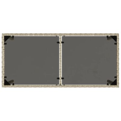 vidaXL Puutarhapöytä lasipöytälevy v.harmaa 115x54x74 cm polyrottinki