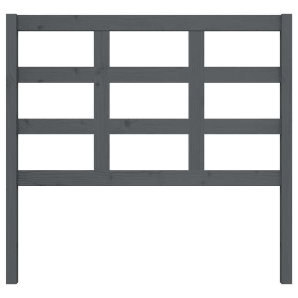 vidaXL Sängynpääty harmaa 105,5x4x100 cm täysi mänty