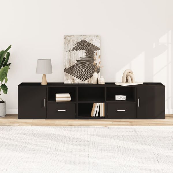 vidaXL Kulmakaappi musta 200x40x45 cm lastulevy