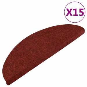 vidaXL Itsekiinnittyv&auml;t porrasmatot 15 kpl 56x17x3 cm punainen