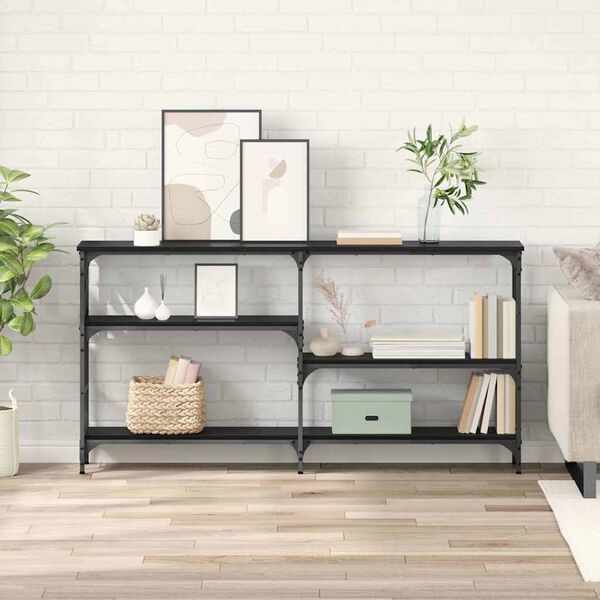 vidaXL Konsolip&ouml;yt&auml; Musta tammi. 150 x 29 x 76,5 cm Tekninen puu