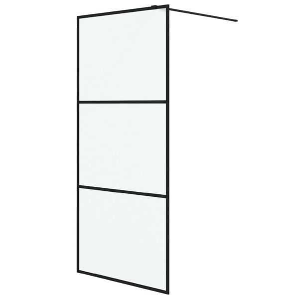 vidaXL Walk-in suihkuseinäke musta 90x195 cm huurrettu ESG-lasi