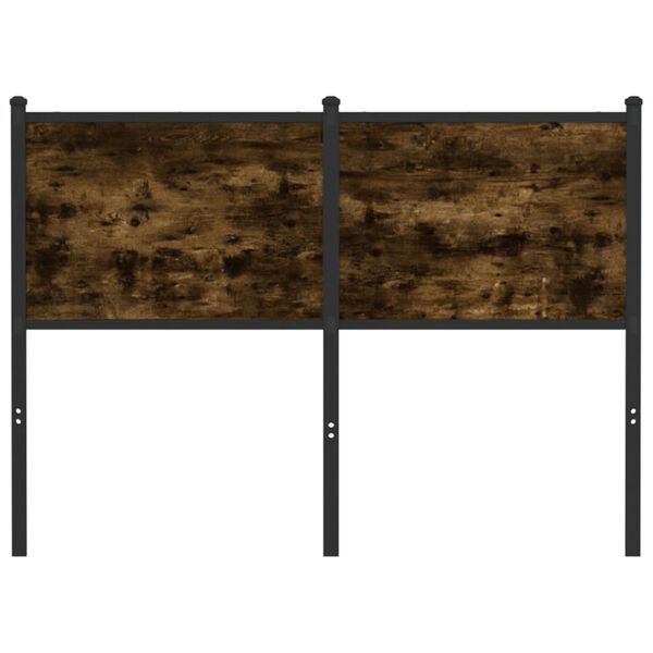 vidaXL Sängynpääty savutammi 120 cm tekninen puu ja teräs