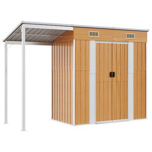 vidaXL Puutarhavaja lis&auml;katolla vaaleanruskea 277x107x181 cm ter&auml;s