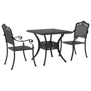 vidaXL Puutarap&ouml;yt&auml;sarja 3 pcs Musta Valu-alumiini