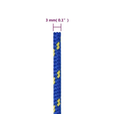 vidaXL Veneköysi sininen 3 mm 100 m polypropeeni