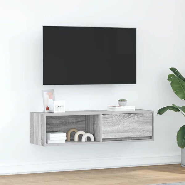 vidaXL TV-taso harmaa Sonoma 100x31x25,5 cm tekninen puu