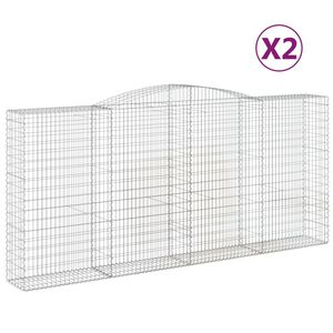 vidaXL Kaarevat kivikorit 2 kpl 400x50x180/200 cm galvanoitu rauta