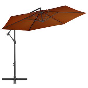 vidaXL Aurinkovarjo cantilever alumiinitolpalla 300 cm terrakotta