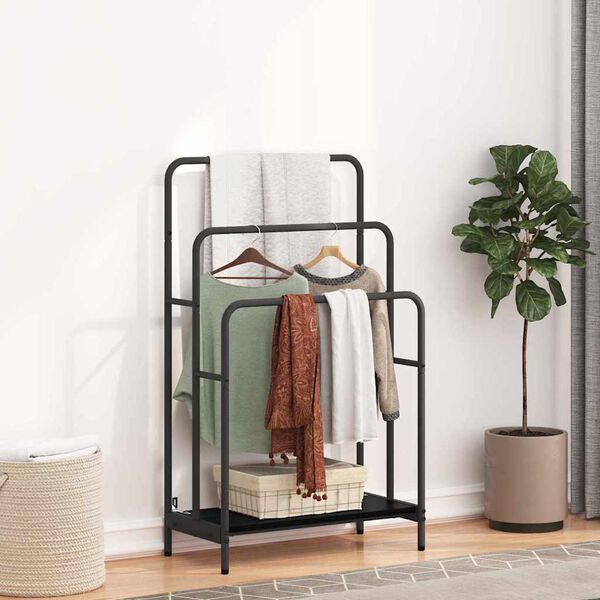 vidaXL Vaaterippsin Musta tammi 60 x 30 x 100.5 cm Tekninen puu