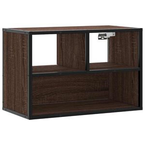 vidaXL TV-taso ruskea tammi 60x31x39,5 cm tekninen puu ja metalli