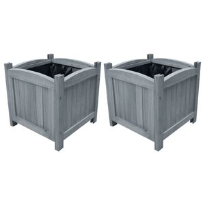 vidaXL Korotetut kukkalaatikot 2 kpl 30x30x30 cm t&auml;ysi kuusi