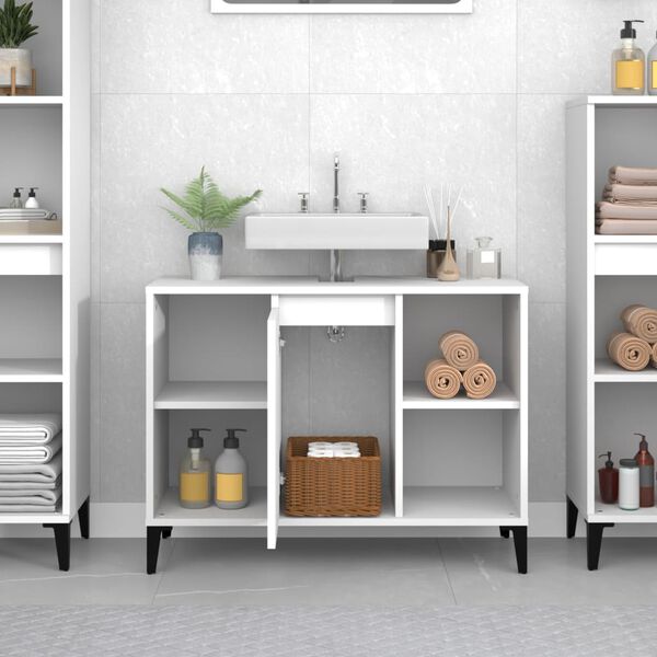 vidaXL Pesuallaskaappi valkoinen 80x33x60 cm tekninen puu