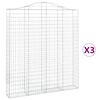 vidaXL Kaarevat kivikorit 3 kpl 200x30x220/240 cm galvanoitu rauta