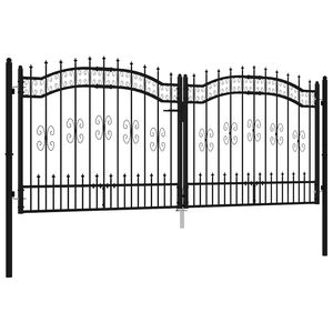 vidaXL Aitaportti KAMPEN keih&auml;sk&auml;rkinen musta 302x125 cm ter&auml;s