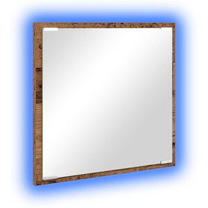 vidaXL LED kylpyhuonemirror Vanha puu 40 x 37 x 8.5 cm Tekninen puu