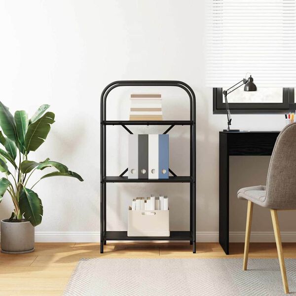 vidaXL Kirjahylly Musta tammi. 60 x 30 x 109 cm Tekninen puu