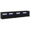 vidaXL TV-kaappi 2 pcs Musta tammi. 210 x 35 x 40 cm Tekninen puu