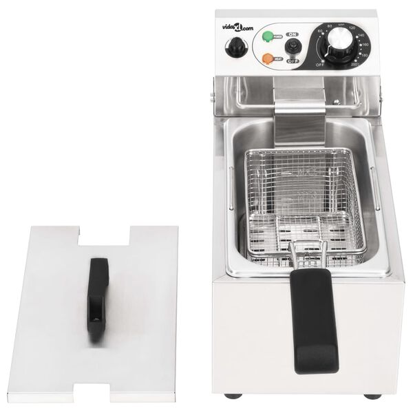 vidaXL S&auml;hk&ouml;inen rasvakeitin ruostumaton ter&auml;s 6 L 2 000 W