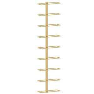 vidaXL Sein&auml;kiinnitett&auml;v&auml; viinipulloteline 9 pullolle kulta rauta