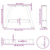 vidaXL Sohvapöydän jalat A-muotoiset 2 kpl 30x(30-31) cm teräs