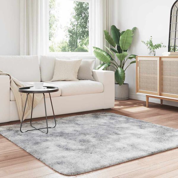 vidaXL P&ouml;rr&ouml;matto korkeanukkainen NAVARRA hopeanharmaa 160x160 cm