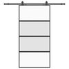vidaXL liukuovi laitteistosarjalla musta 102,5x205 cm karkaistu lasi