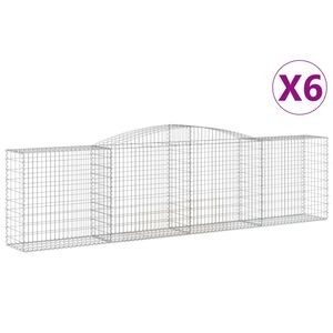 vidaXL Kaarevat kivikorit 6 kpl 400x50x100/120 cm galvanoitu rauta