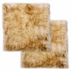 vidaXL Tuolinpehmusteet 2 kpl ruskea melange 40x40cm aito lampaannahka
