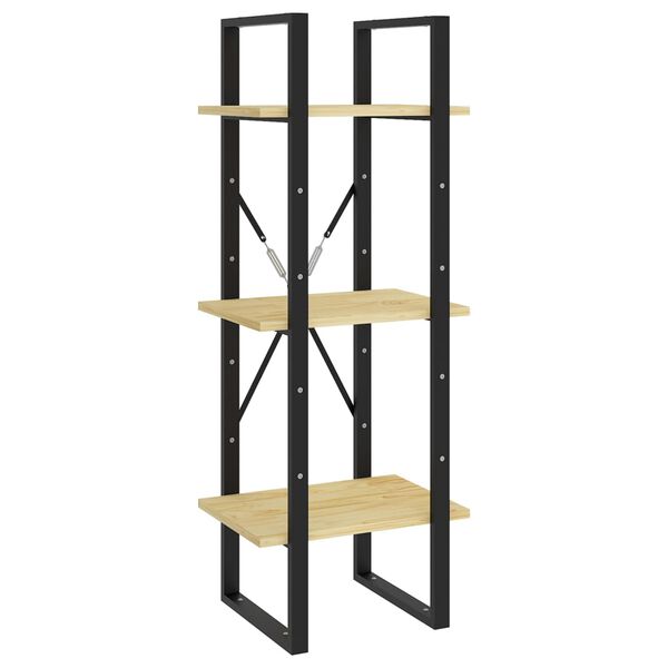 vidaXL 3-tasoinen kirjahylly 40x30x105 cm täysi mänty