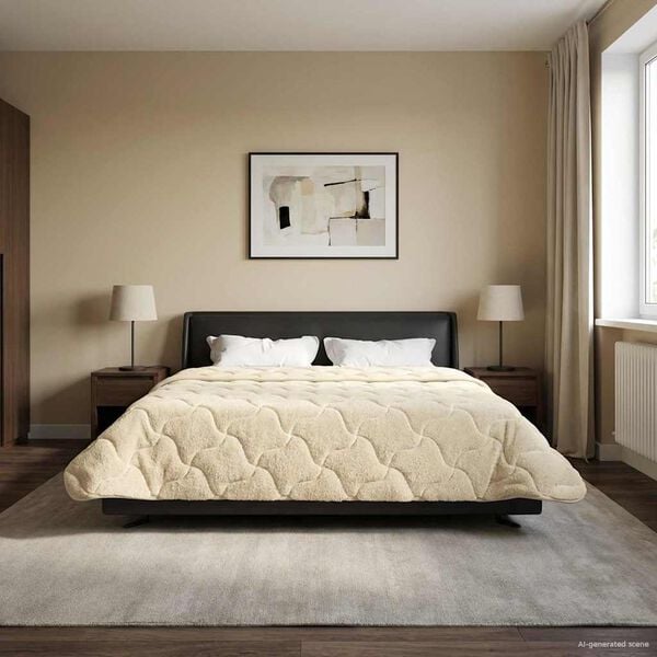 vidaXL Talvityyny Kerma 220 x 240 cm Mikrokuitu ja teddy fleece