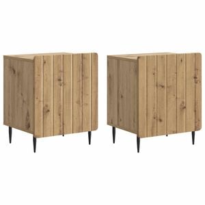 vidaXL Y&ouml;p&ouml;yt&auml;kaappi 2 pcs Artisaanitammi 43 x 34,5 x 52 cm