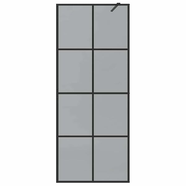 vidaXL Kävelykylpyhuoneen seinä Musta 80 x 195 cm karkaistu lasi